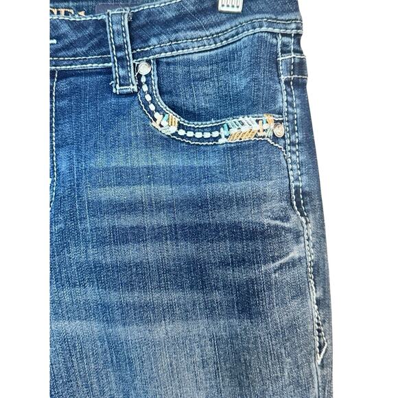 Grace in LA Bootcut Jeans Sz 28 Western Cowgirl Boho Bling Rhinestone Pockets - Picture 3 of 8